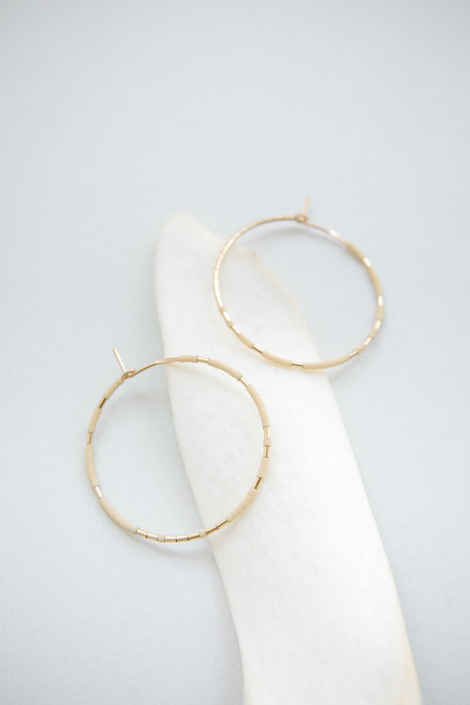 Pan Hoops in Oyster by Abacus Row Handmade Jewelry