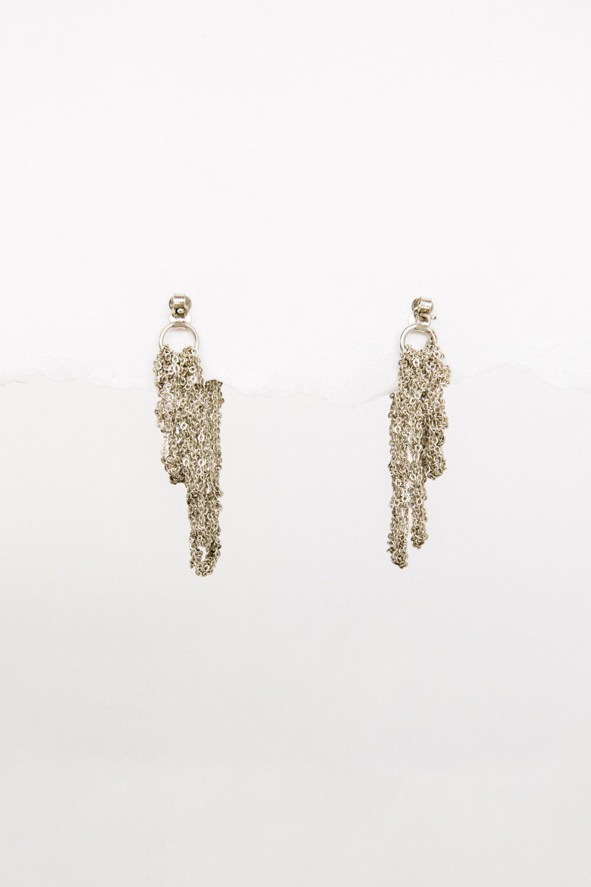 Silver Tiered Cuff Earrings by Arielle de Pinto at Abacus Row Jewelry
