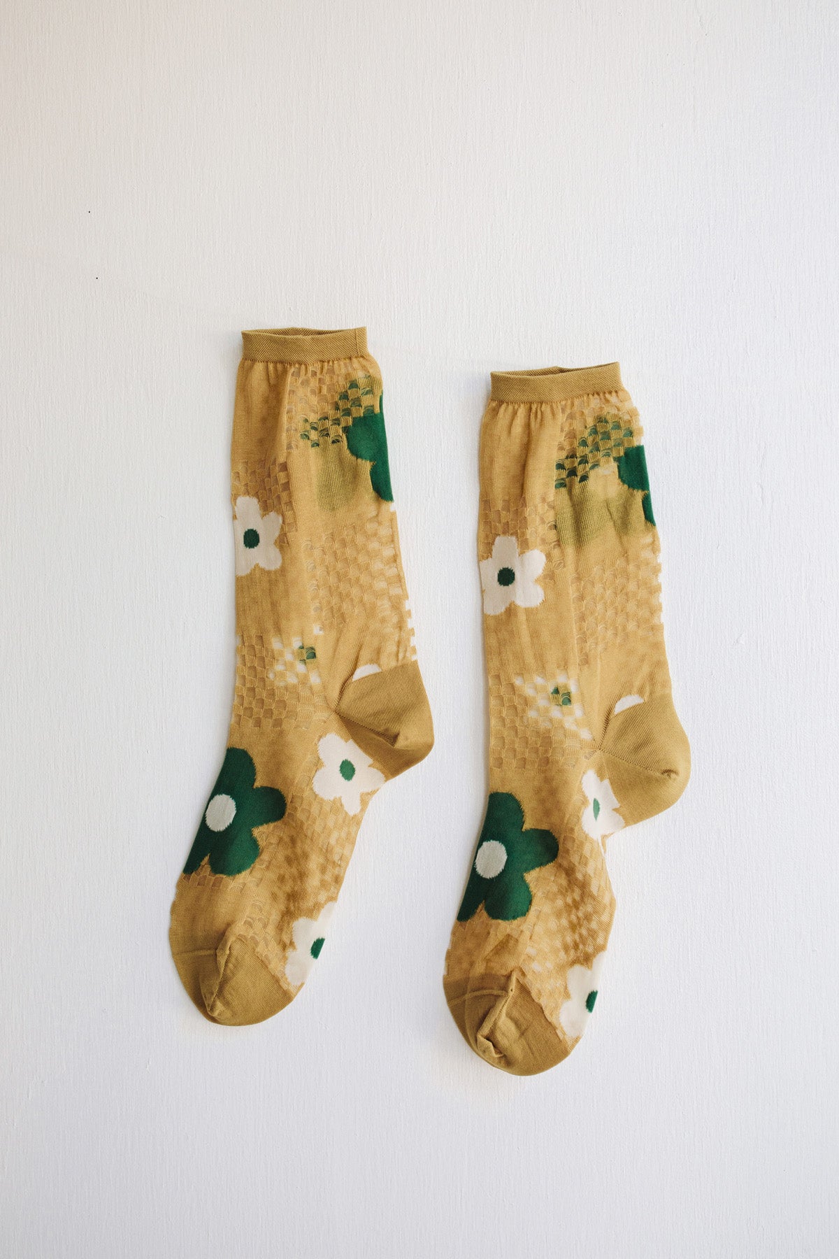 Hansel from Basel Jillian Sheer Crew Socks - Mustard