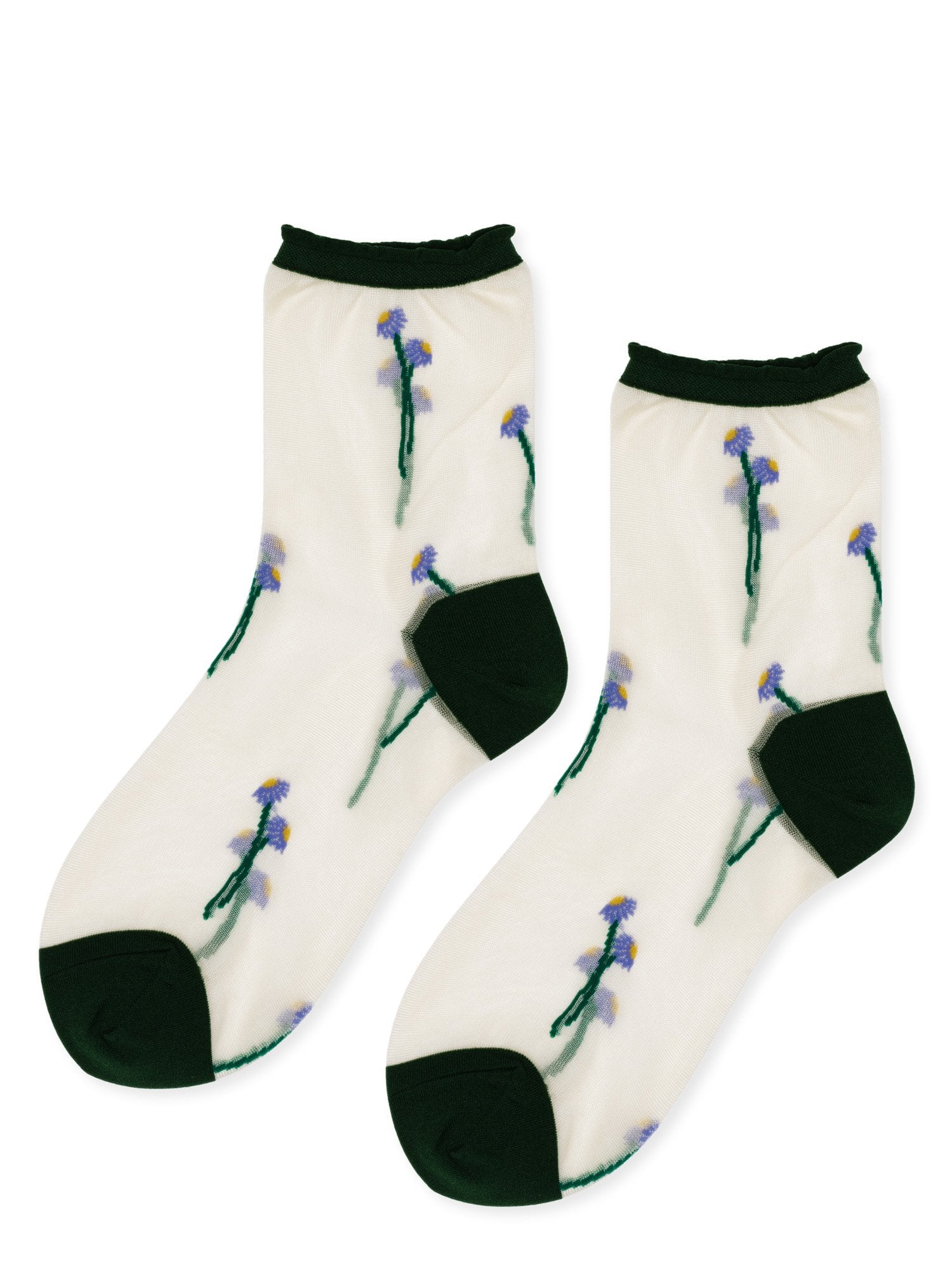 Hansel from Basel Bouquet Sheer Crew Socks - Nude