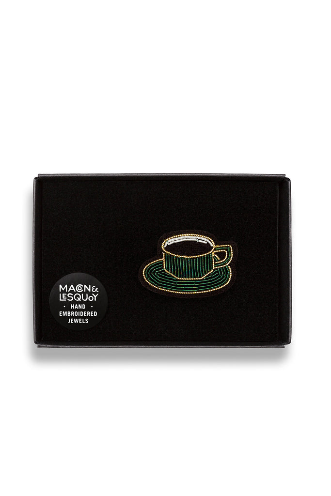 Cup of Coffee Brooch by Macon et Lesquoy at Abacus Row Jewelry