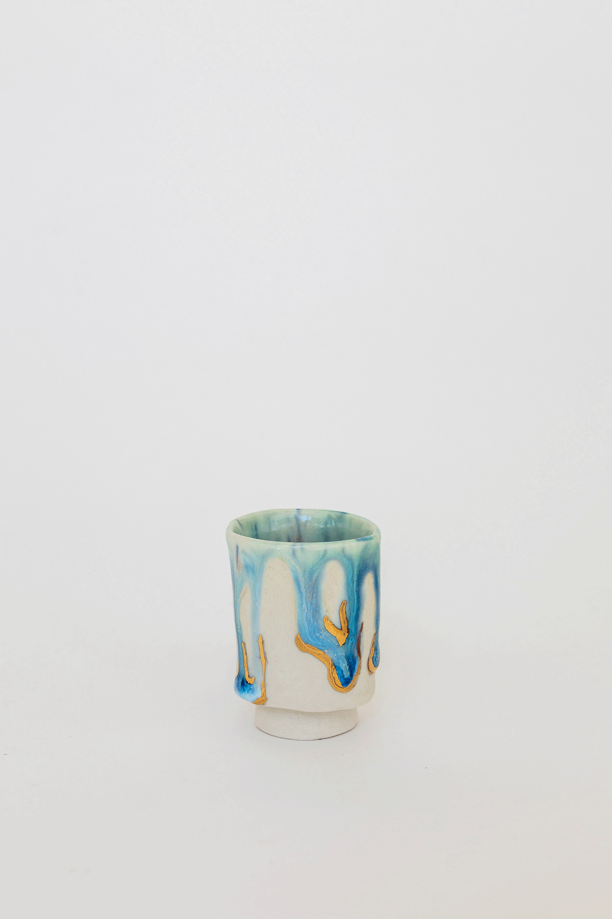 Zephyr Shot Glass with Gold by Minh Singer at Abacus Row Handmade Jewelry
