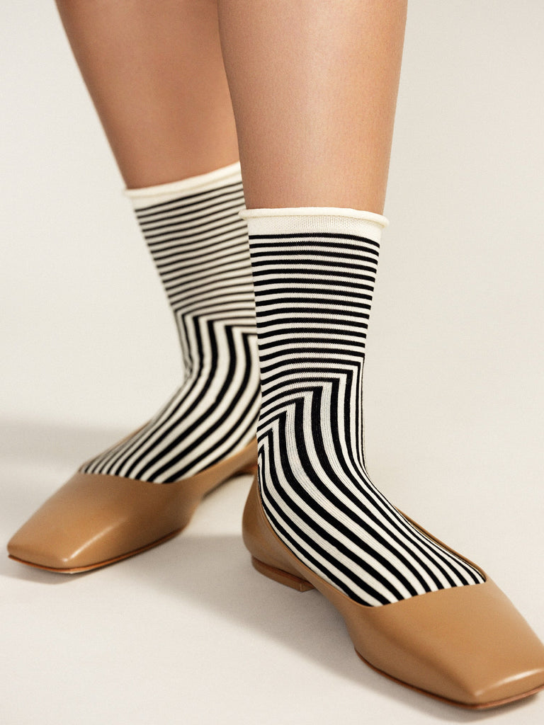 Hansel from Basel Black Corbusier Crew Socks at Abacus Row Handmade Jewelry