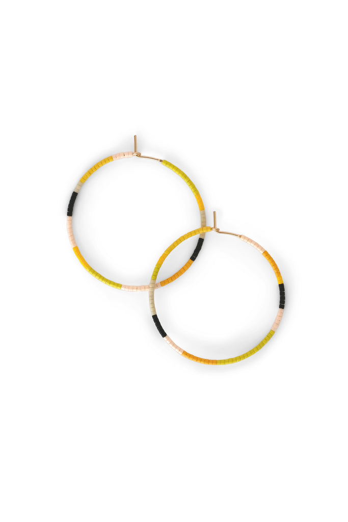 A Yellow Sun Large Hoop Earrings at Abacus Row Handmade Jewelry