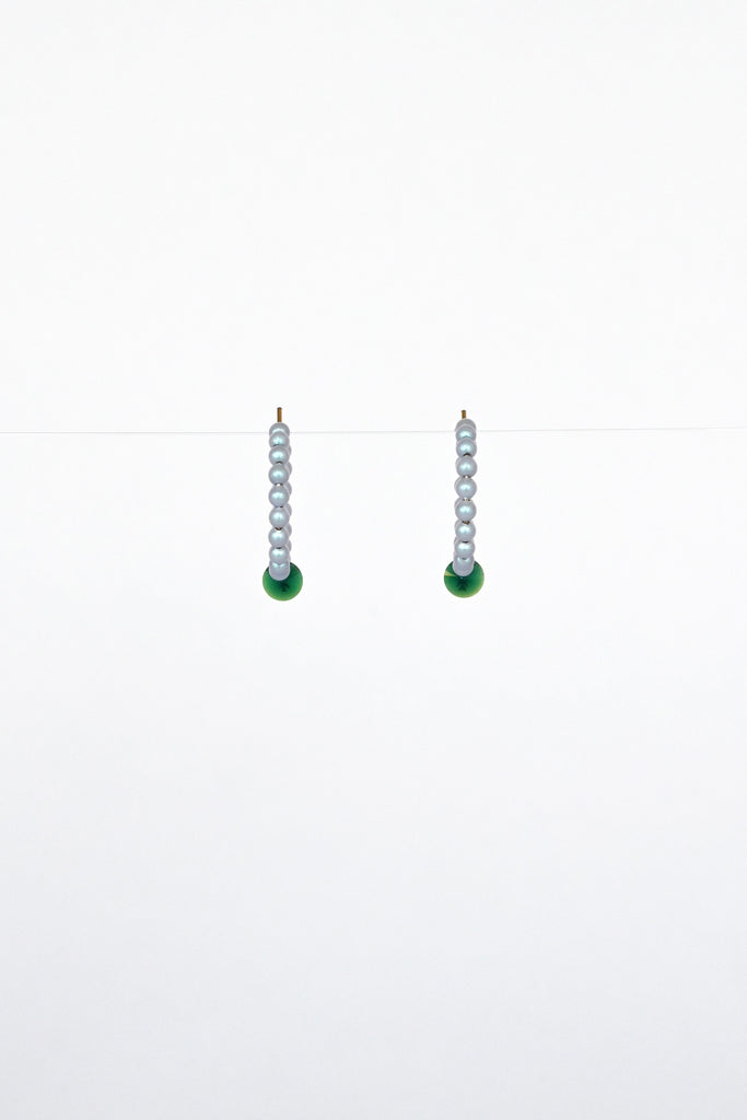 Little Moon Earrings, Emerald