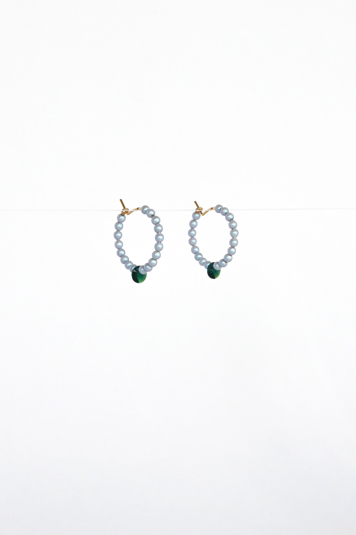 Little Moon Earrings, Emerald
