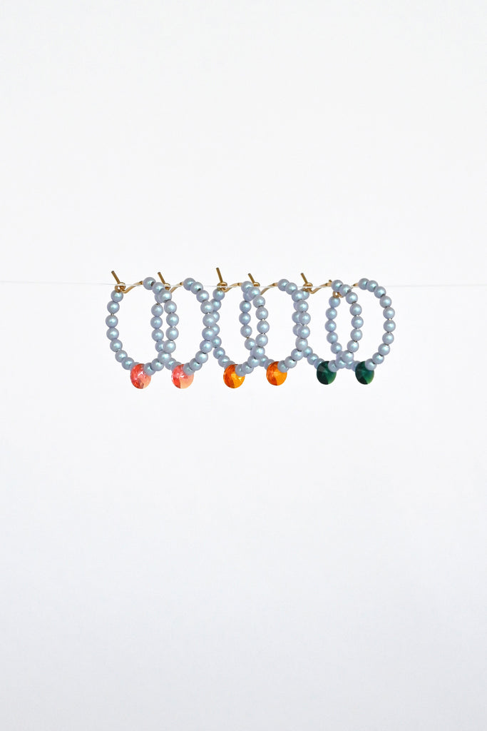 Little Moon Earrings, Emerald