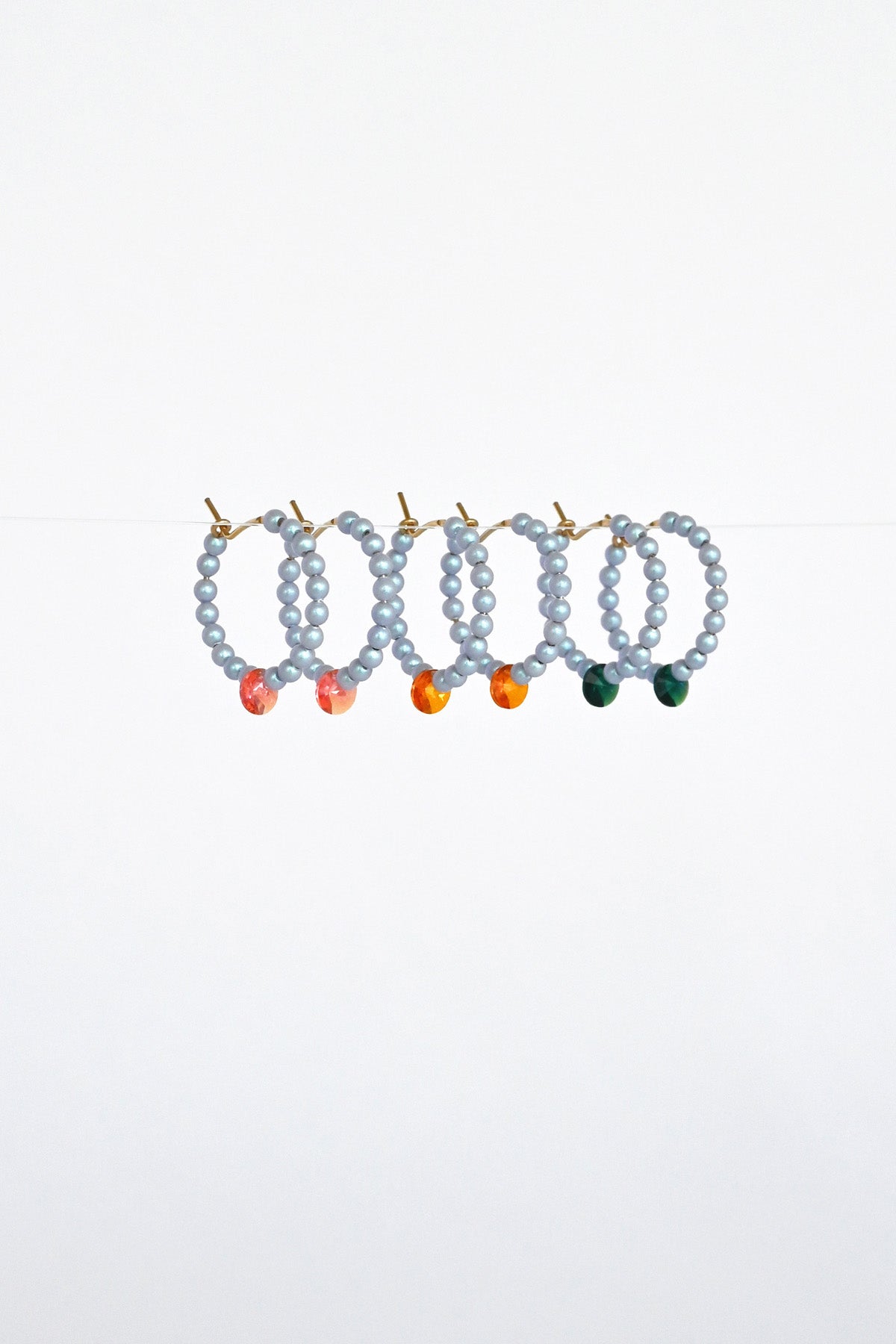 Little Moon Earrings, Orange