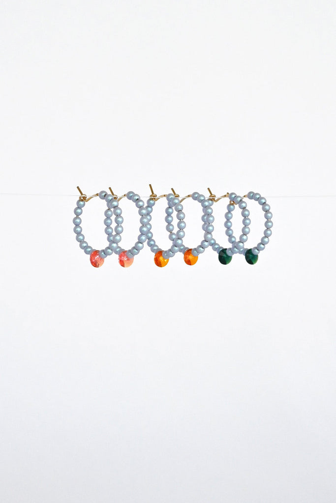 Little Moon Earrings, Orange