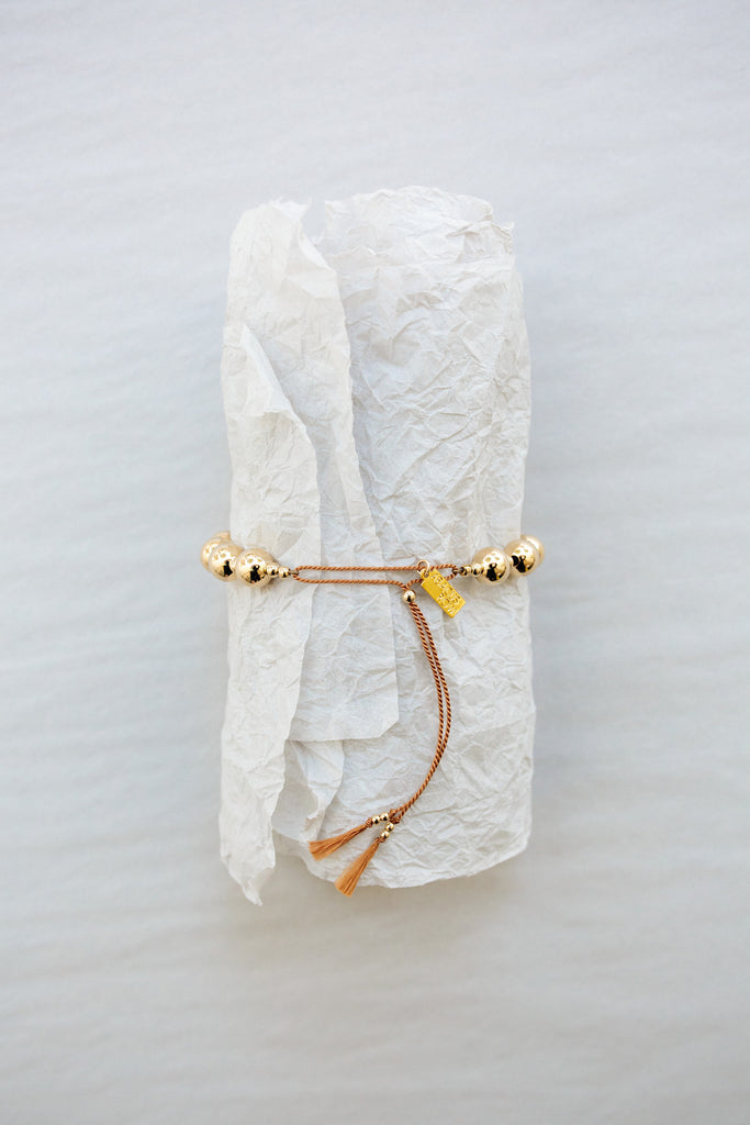 Moon Sun Bracelet with Clay Cord at Abacus Row Handmade Jewelry