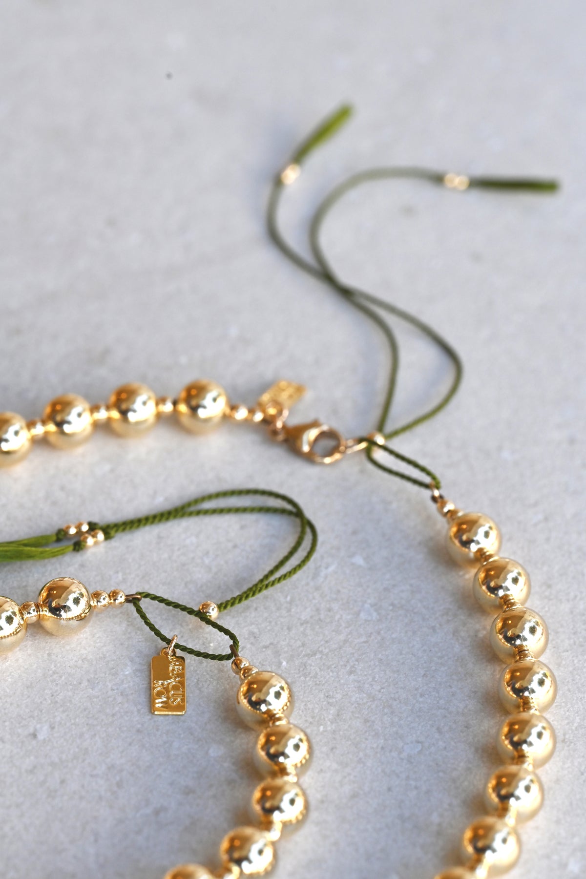 Moon Sun Bracelet with Moss Tassels by Abacus Row Handmade Jewelry