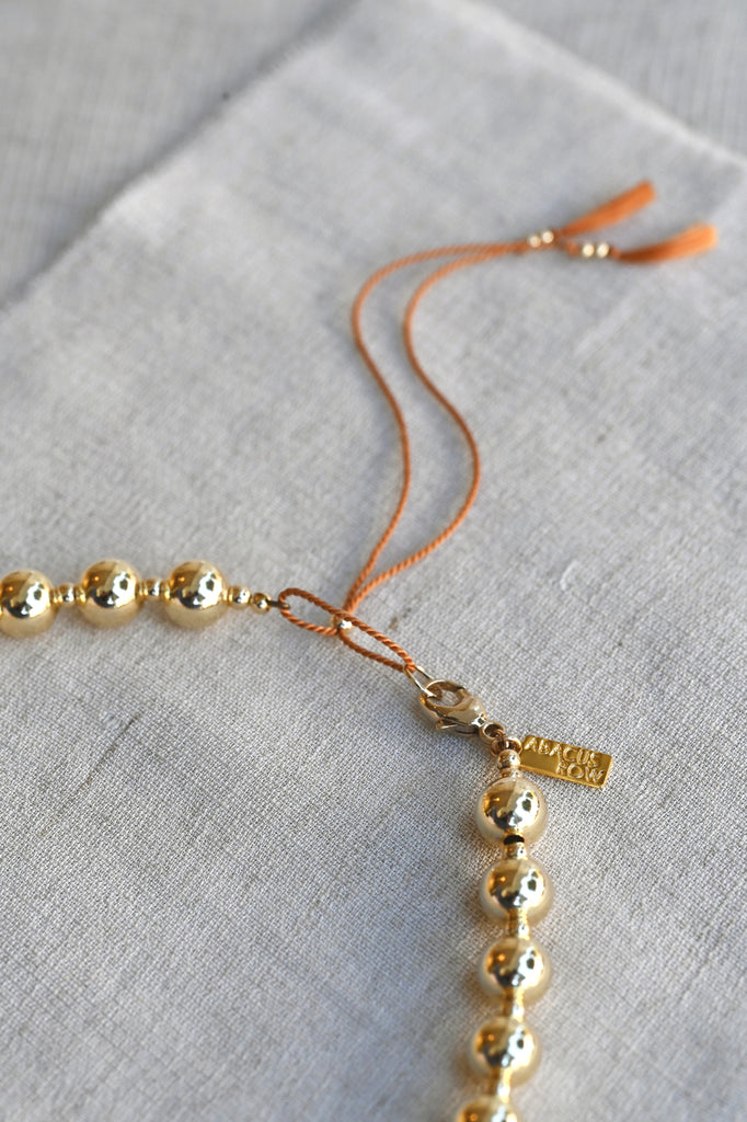 Moon Sun Necklace Silk Clay Cord Detail by Abacus Row Handmade Jewelry