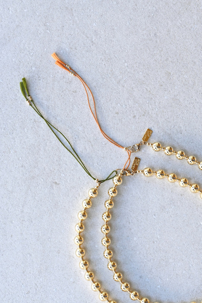 Moon Sun Necklace Silk Cord Closure Details at Abacus Row Handmade Jewelry
