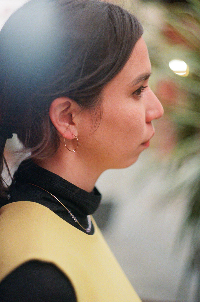 Limited Edition Sprinkle Earrings on model at Abacus Row Handmade Jewelry