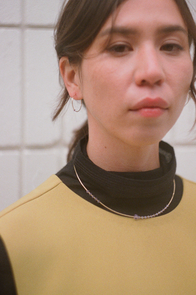 Limited Edition Sprinkle Necklace on model at Abacus Row Handmade Jewelry