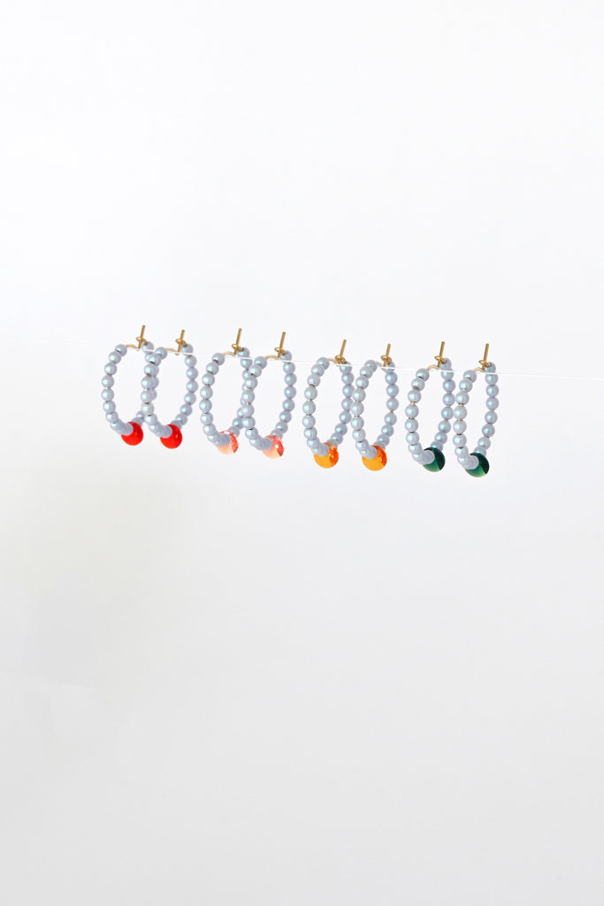 Little Moon Earrings, Emerald