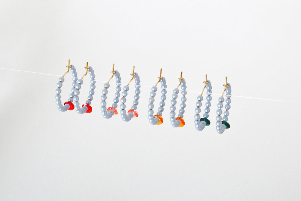 Little Moon Earrings, Emerald