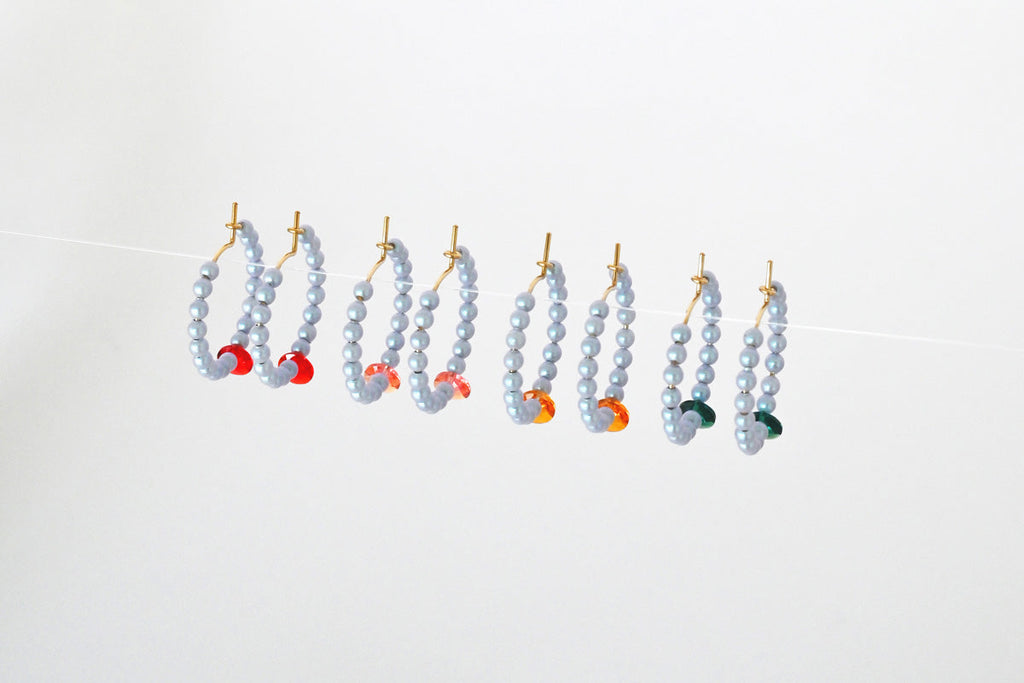 Little Moon Earrings, Pink
