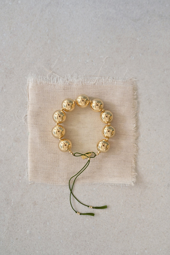 Yuan Yuan Bracelet with Moss Silk Cord by Abacus Row Handmade Jewelry