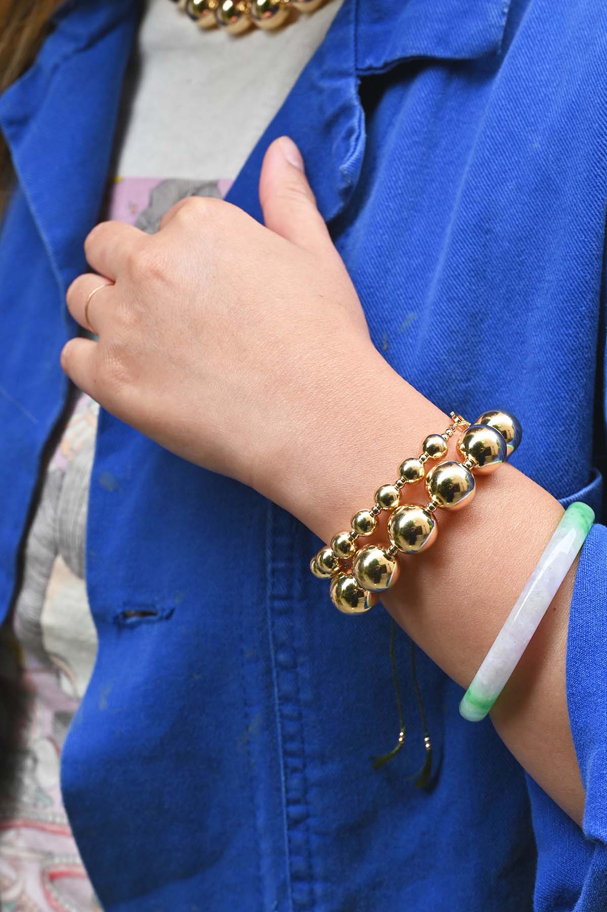 Yuan Yuan Bracelet with Moss Tassels by Abacus Row Jewelry