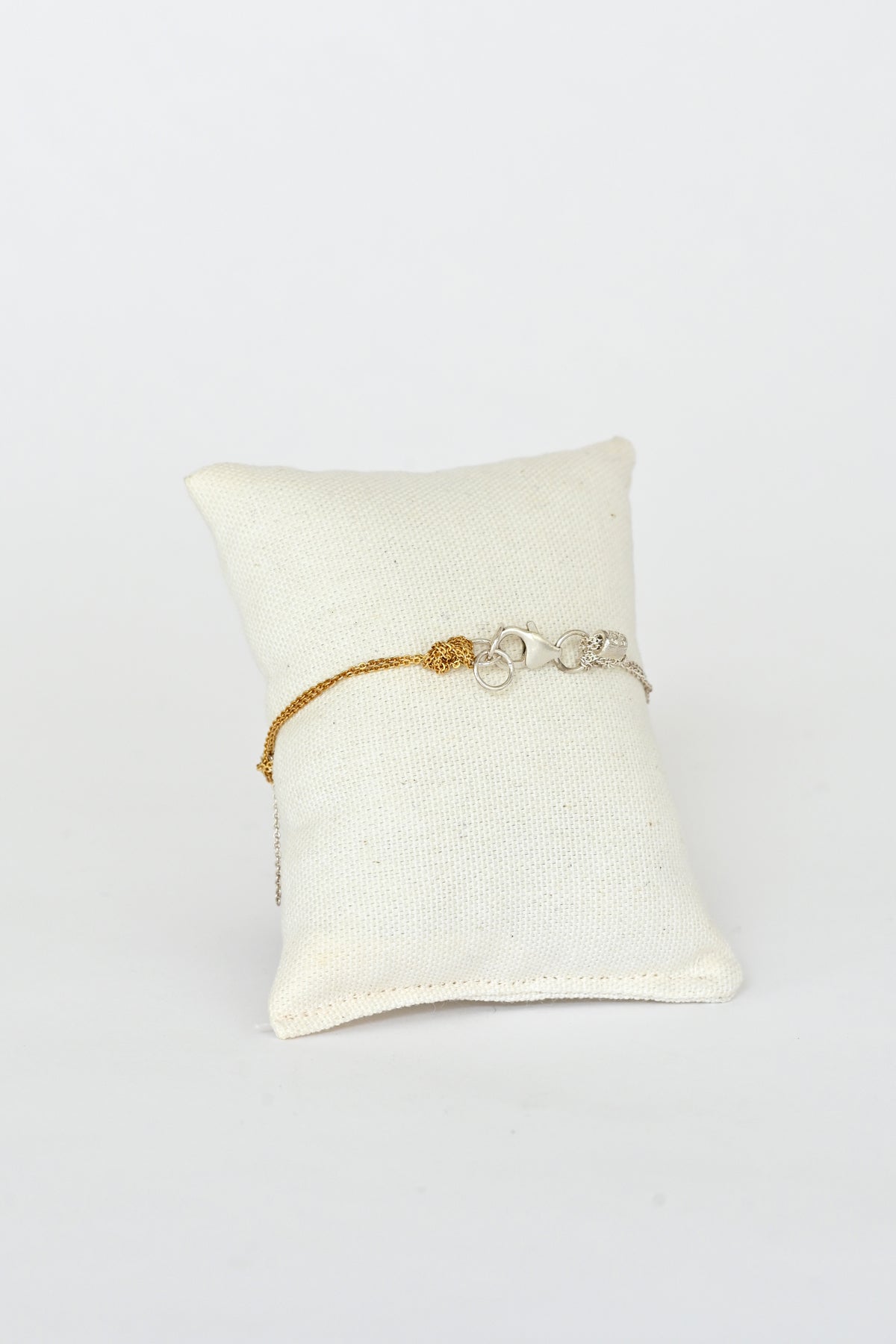 Silver and Gold Bare Chain Bracelet detail by Arielle de Pinto at Abacus Row Handmade Jewelry