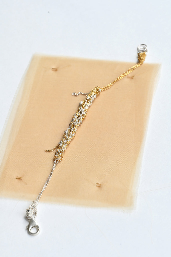 Bare Chain Bracelet, Silver + Gold