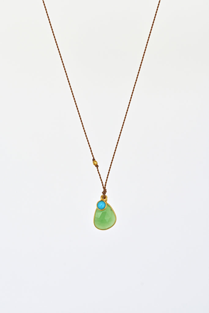 Chrysoprase + Turquoise Necklace by Margaret Solow at Abacus Row Handmade Jewelry