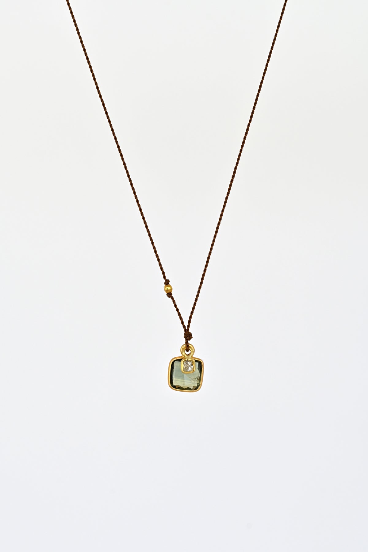 One of a kind Sapphire + Diamond Necklace by Margaret Solow at Abacus Row Handmade Jewelry