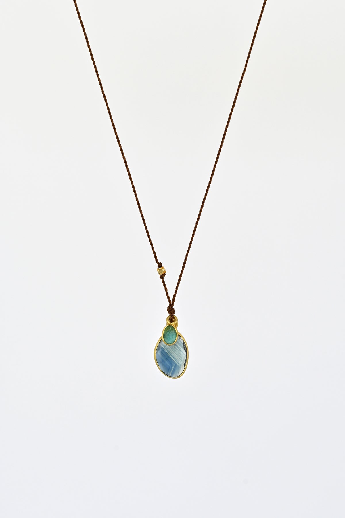 Sapphire + Emerald Necklace by Margaret Solow at Abacus Row Handmade Jewelry