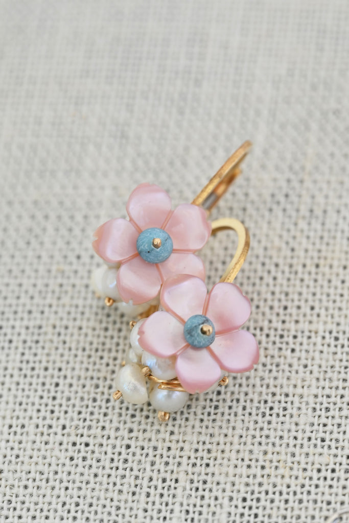 Flower Earrings, Pink