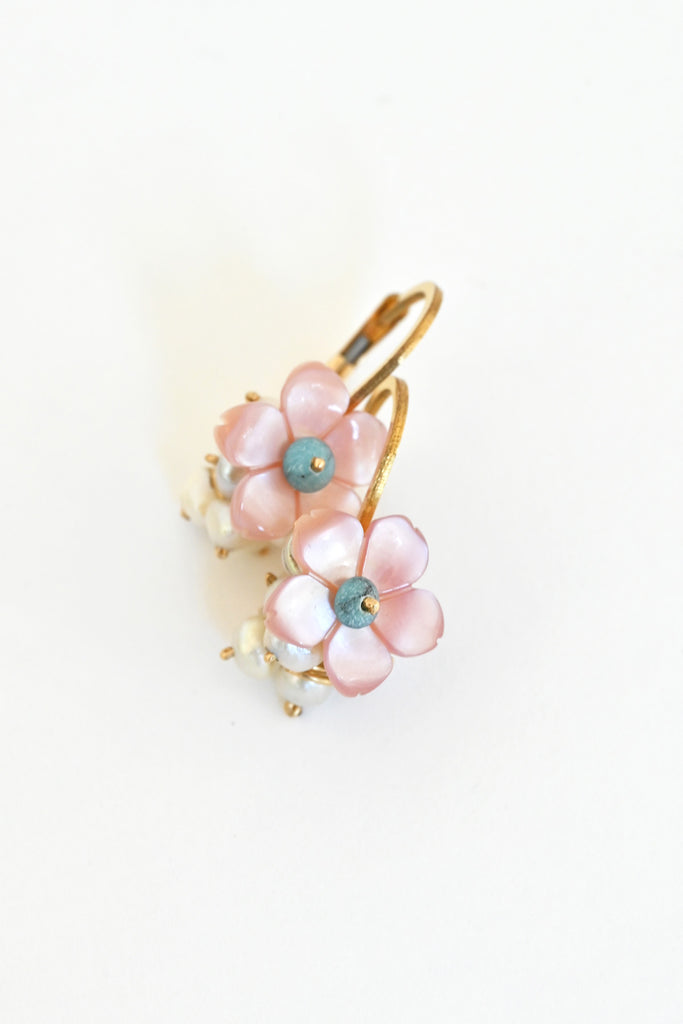 Flower Earrings, Pink