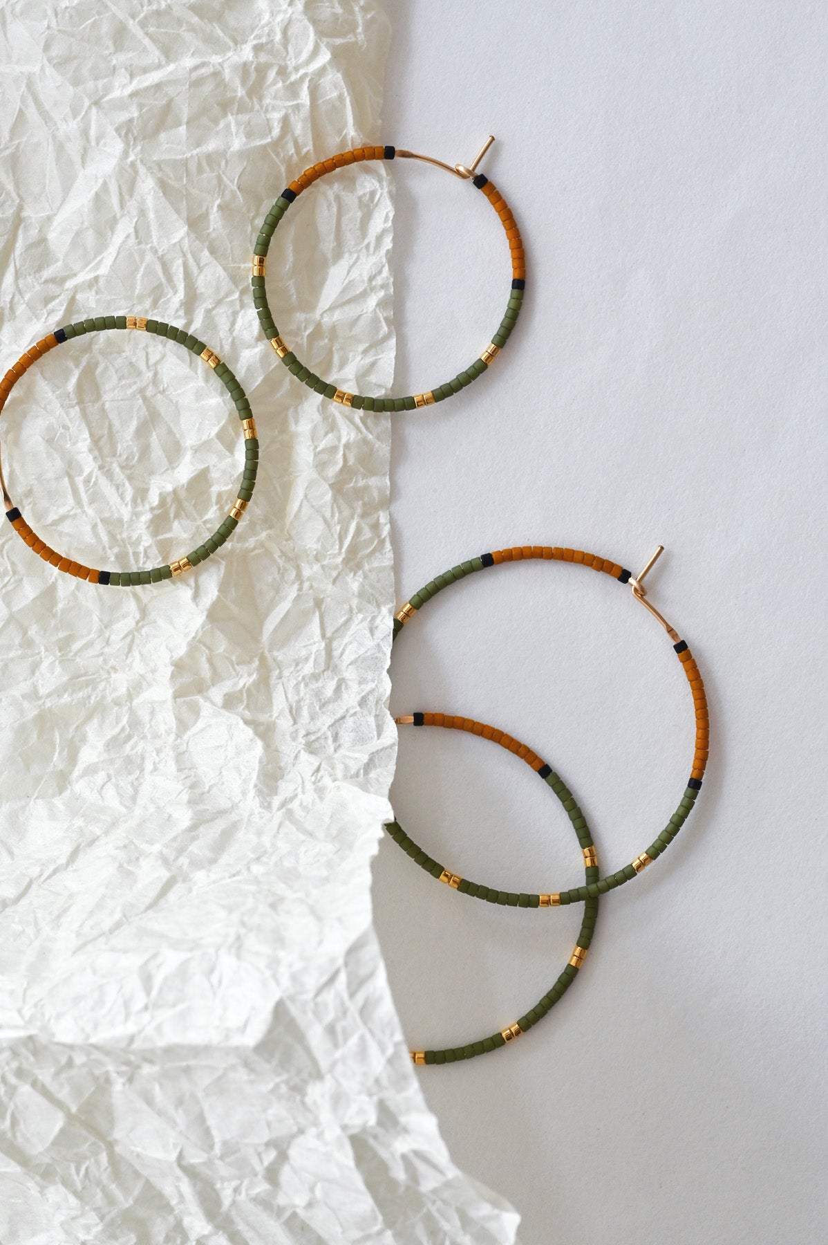 Cerro Earrings Sizes Styled in Knoll by Abacus Row Handmade Jewelry