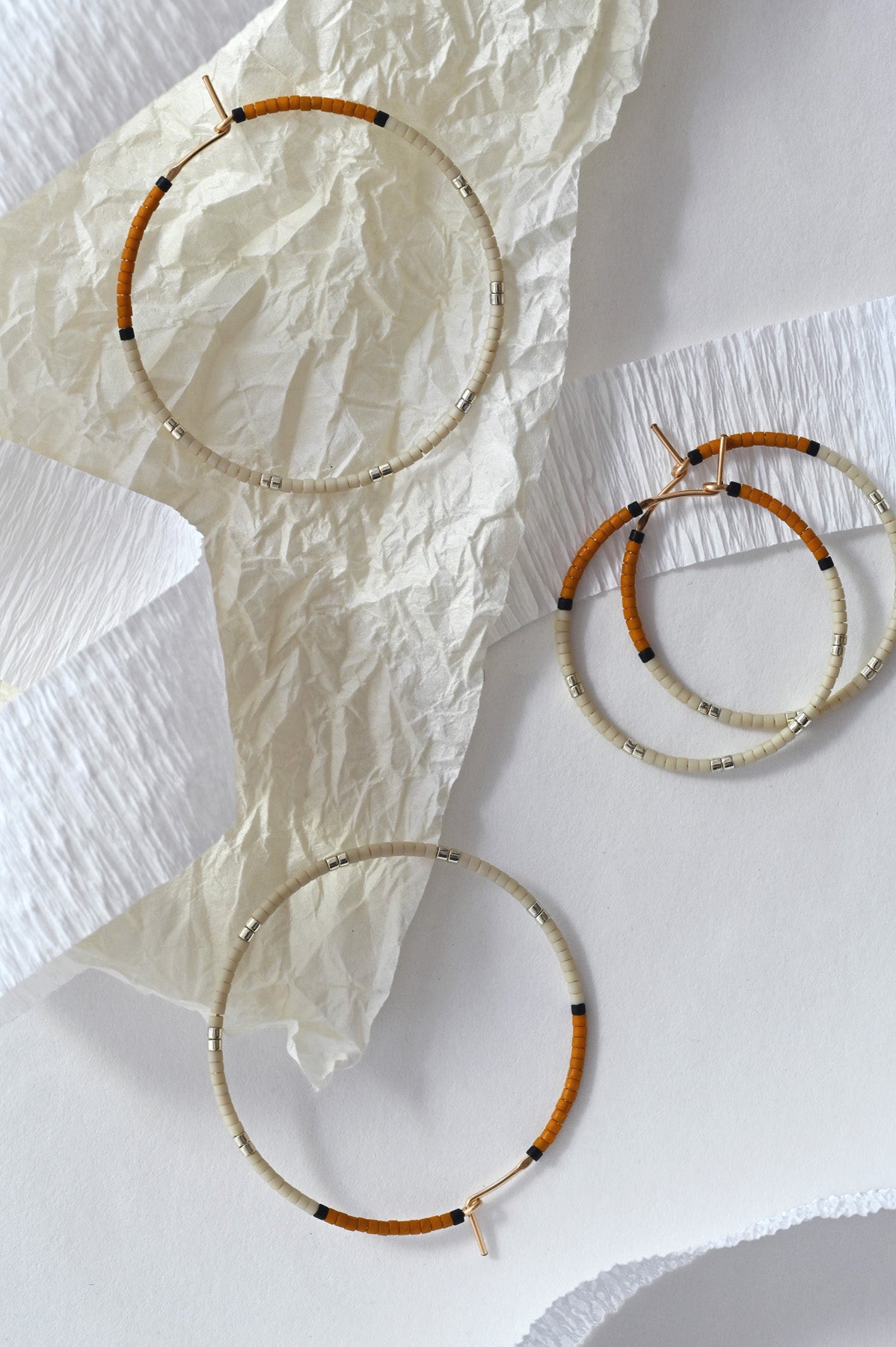 Cerro Earrings SIzes Styled in Tundra by Abacus Row Handmade Jewelry