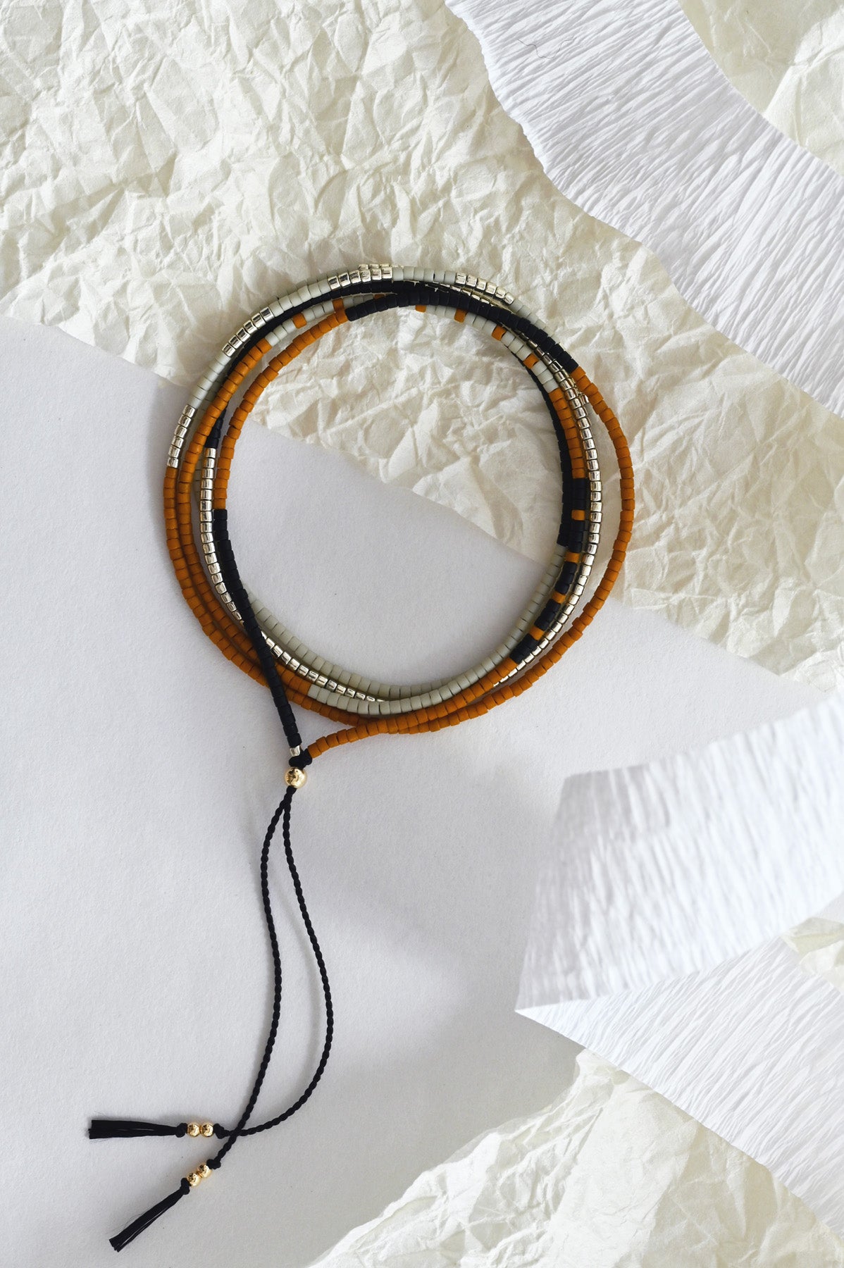 Kego Bracelet Wrap Styled in Tundra by Abacus Row Handmade Jewelry