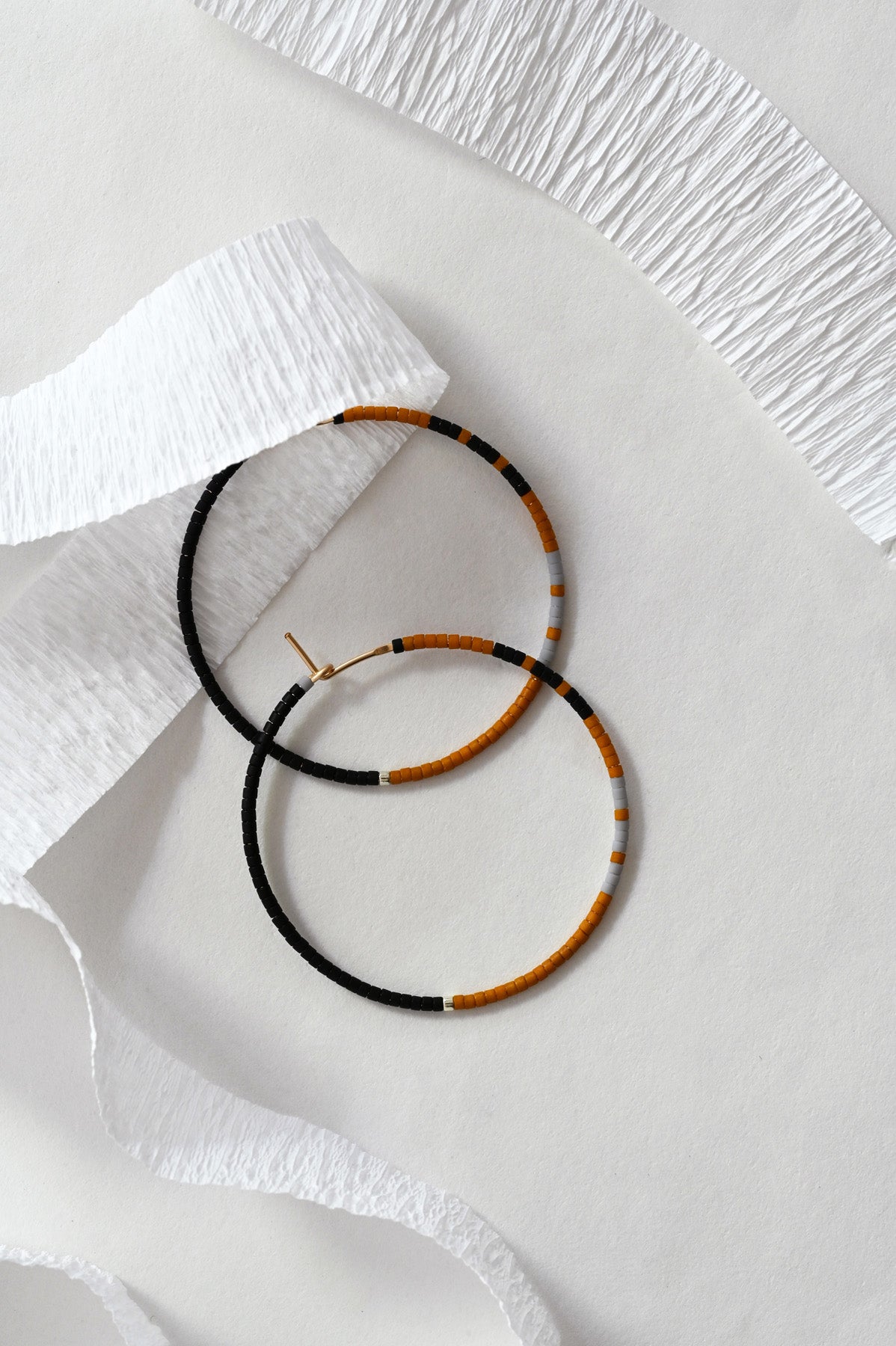 Palu Hoop Earrings Styled in Coast by Abacus Row Handmade Jewelry