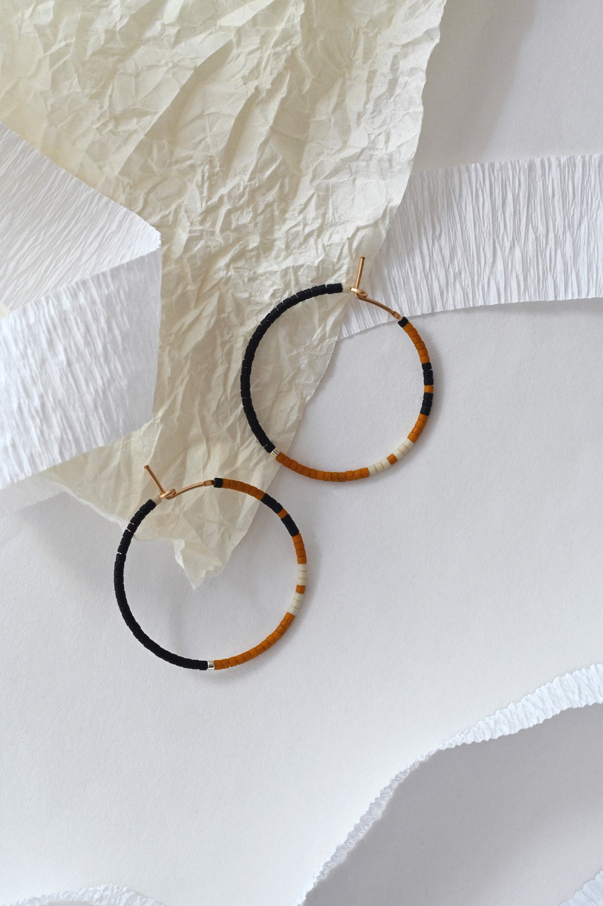 Small Palu Earrings Styled in Tundra at Abacus Row Handmade Jewelry