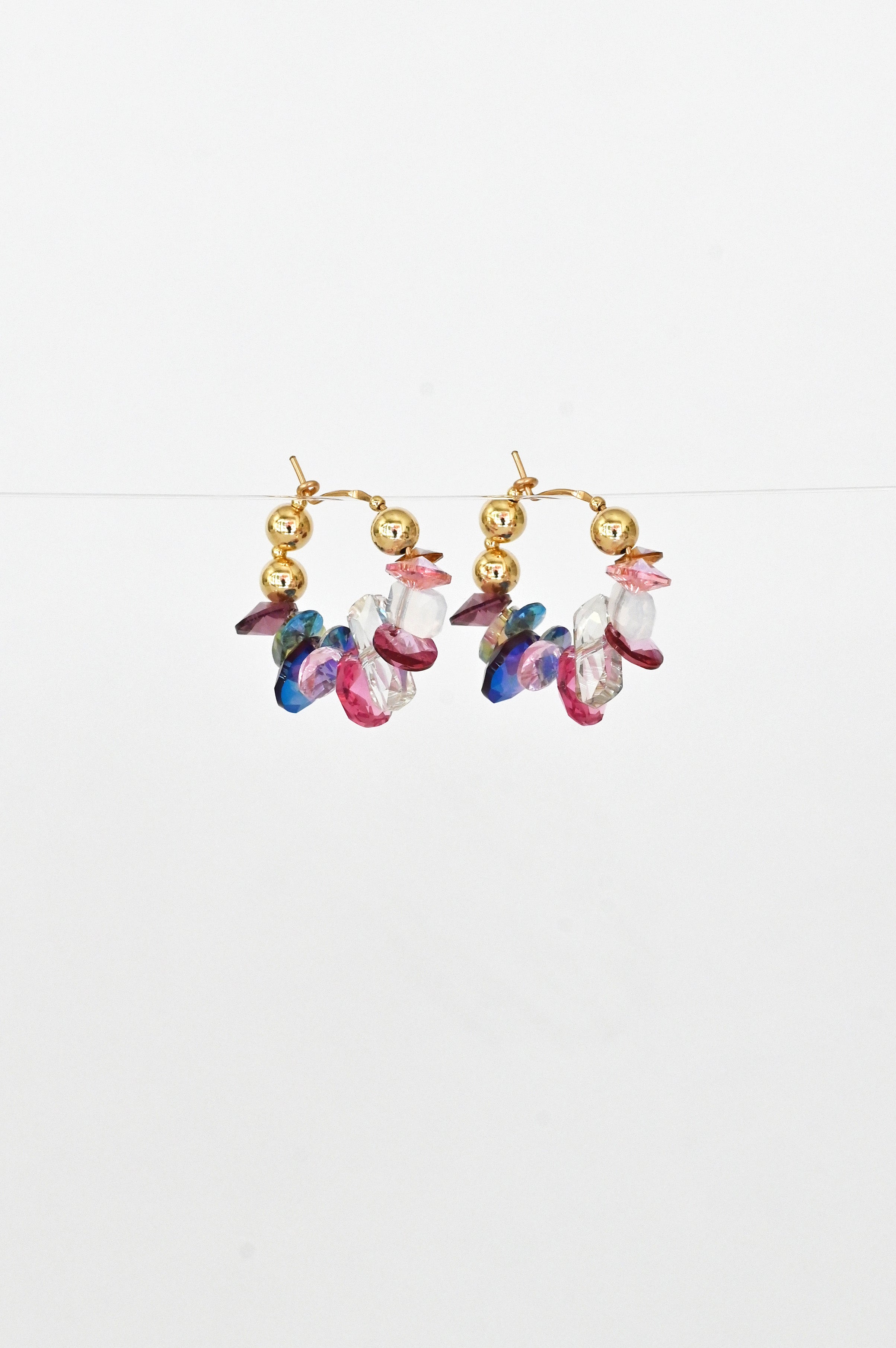 Angled View of the Azalea Earrings No.15 at Abacus Row Handmade Jewelry
