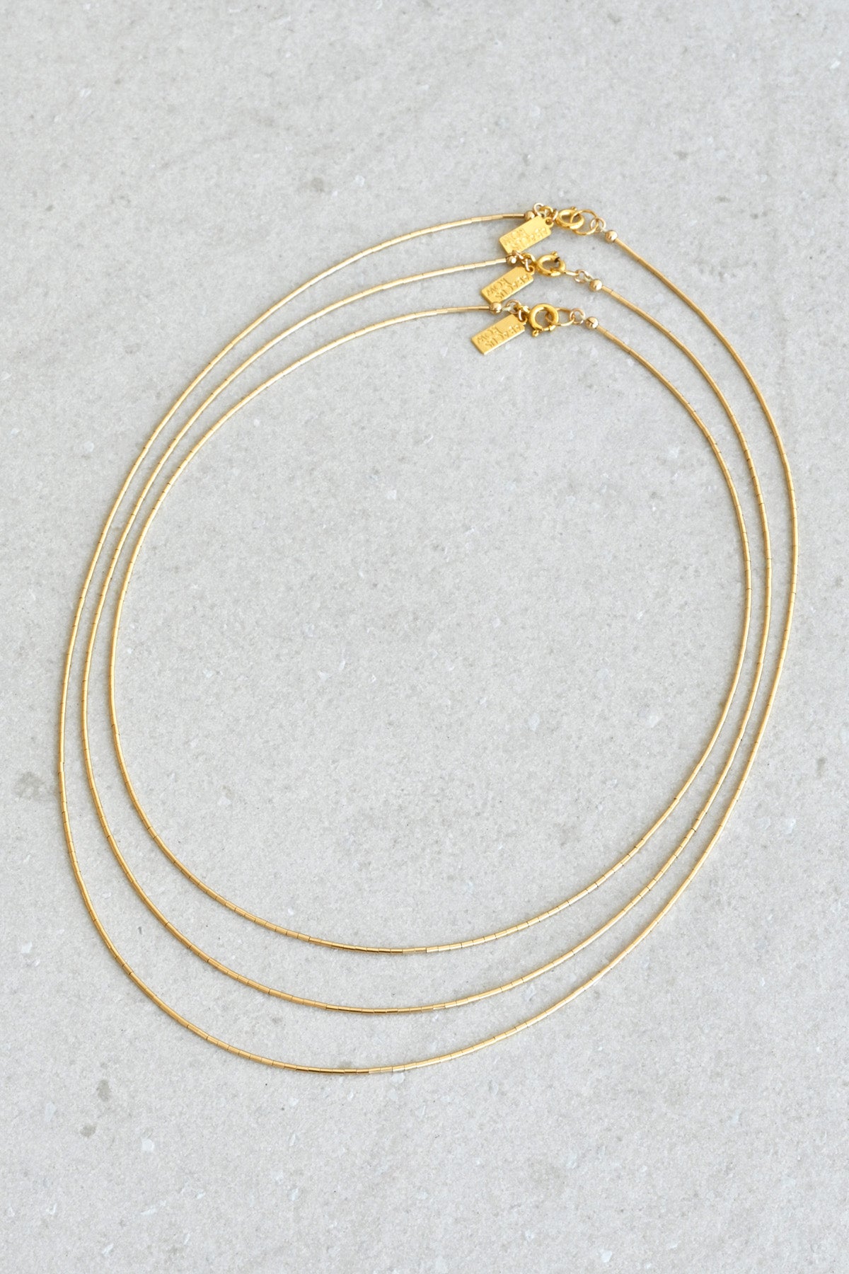 Angled Tiered Trio of Simple Necklaces by Abacus Row Handmade Jewelry