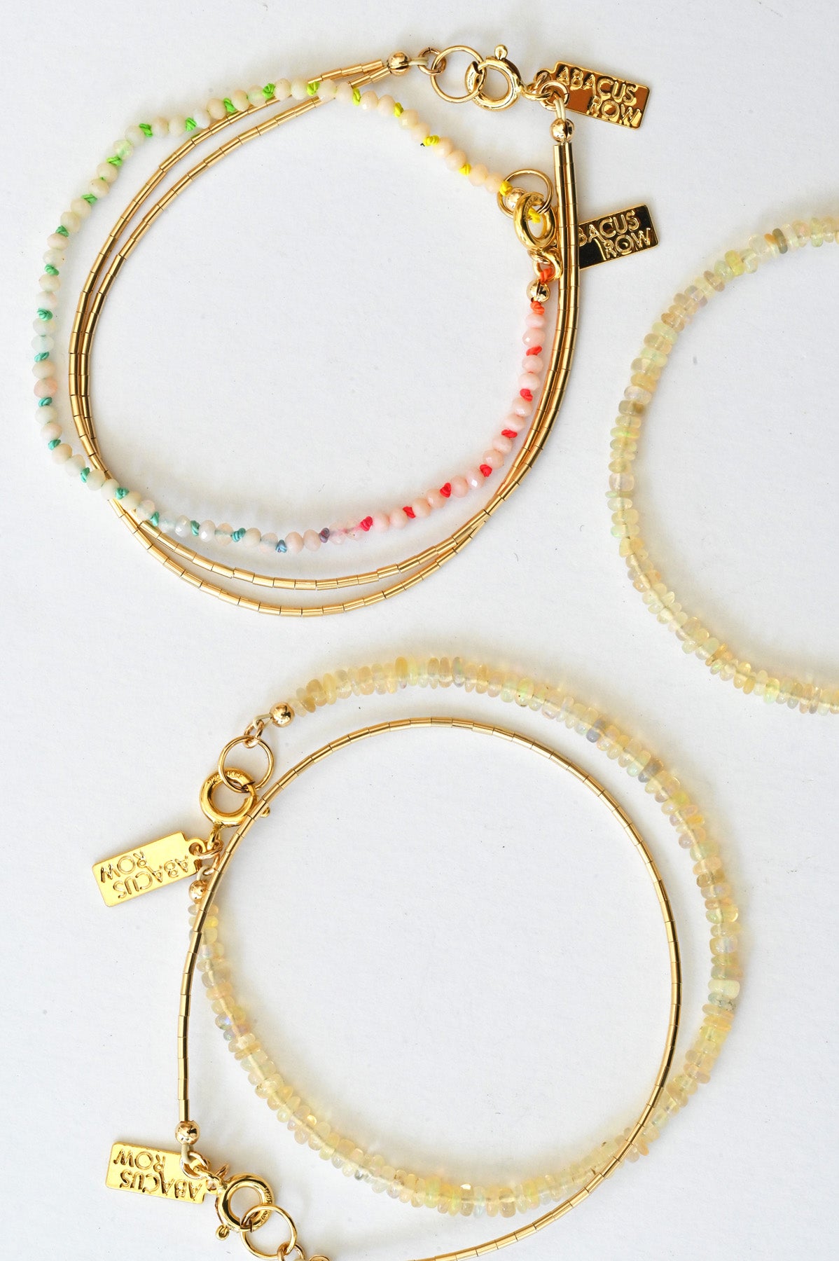 Basics Collection and Opal Capsule Bracelets by Abacus Row Handmade Jewelry