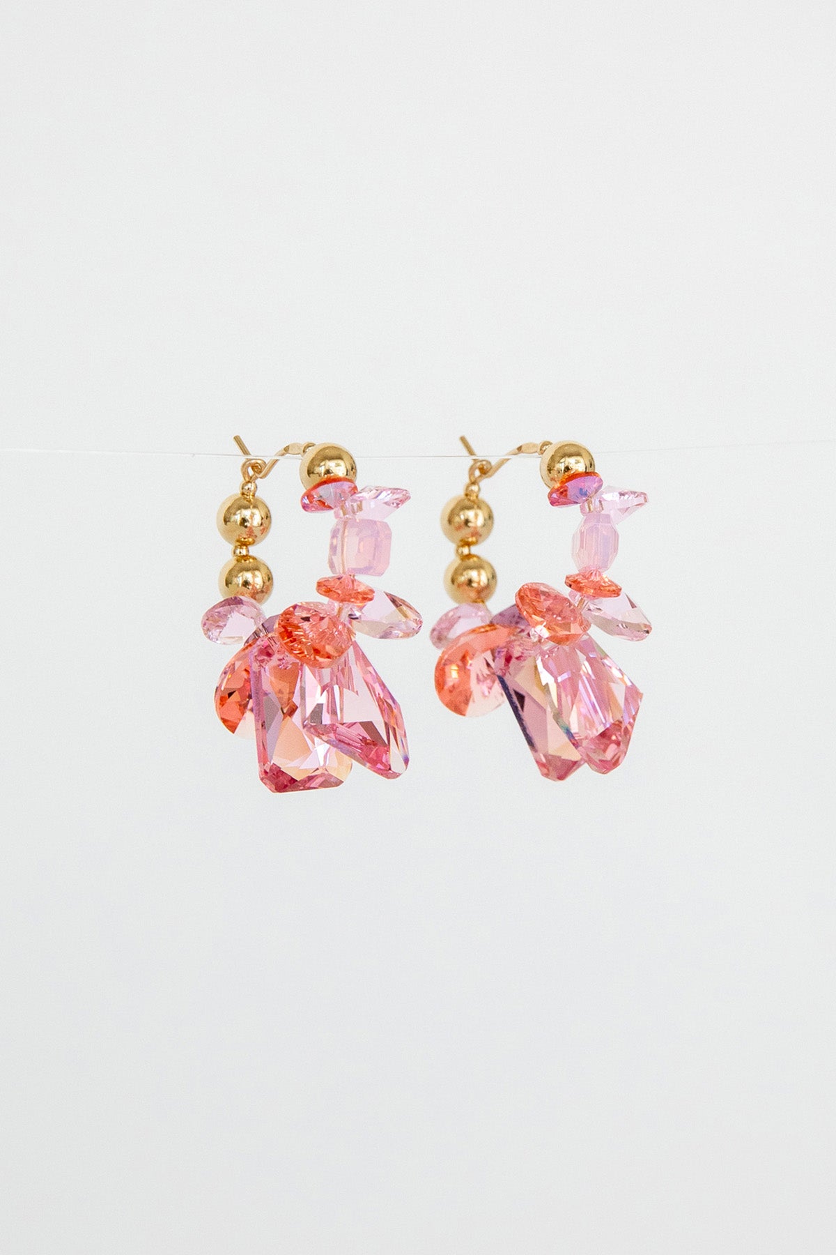 Camellia Hoop Earrings in the Garden Collection at Abacus Row Handmade Jewelry