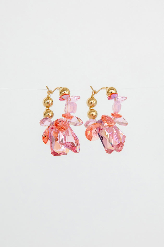 Camellia Hoop Earrings in the Garden Collection at Abacus Row Handmade Jewelry