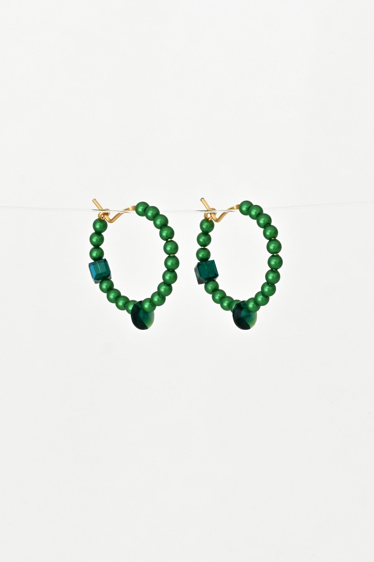Emerald Confetti Earrings of the Big Heart Collection at Abacus Row Handmade Jewelry