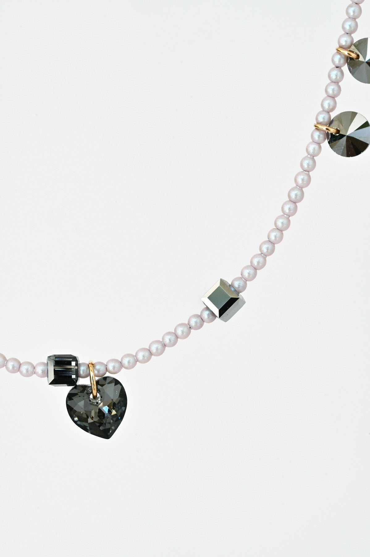 Limited Edition Big Heart Confetti Necklace detail at Abacus Row Handmade Jewelry