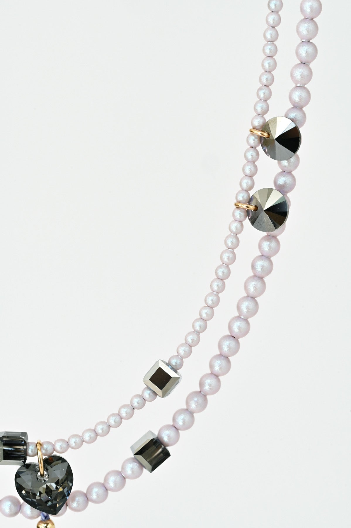 Limited Edition Big Heart and Confetti Necklace details at Abacus Row Handmade Jewelry