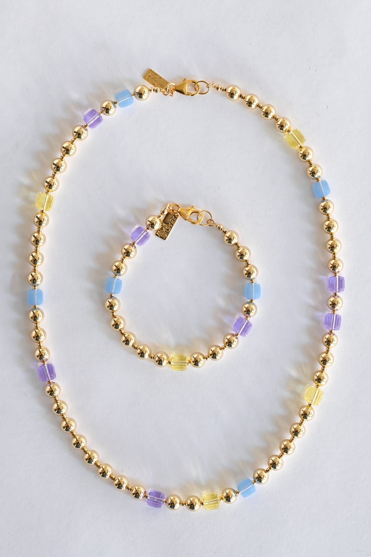 Daisy Chain Necklace and Bracelet No.2 in the Garden Collection at Abacus Row Handmade Jewelry