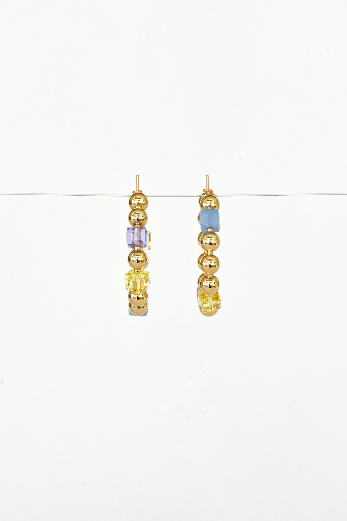 Front View of the Large Daisy Chain Earrings No.2 by Abacus Row Handmade Jewelry