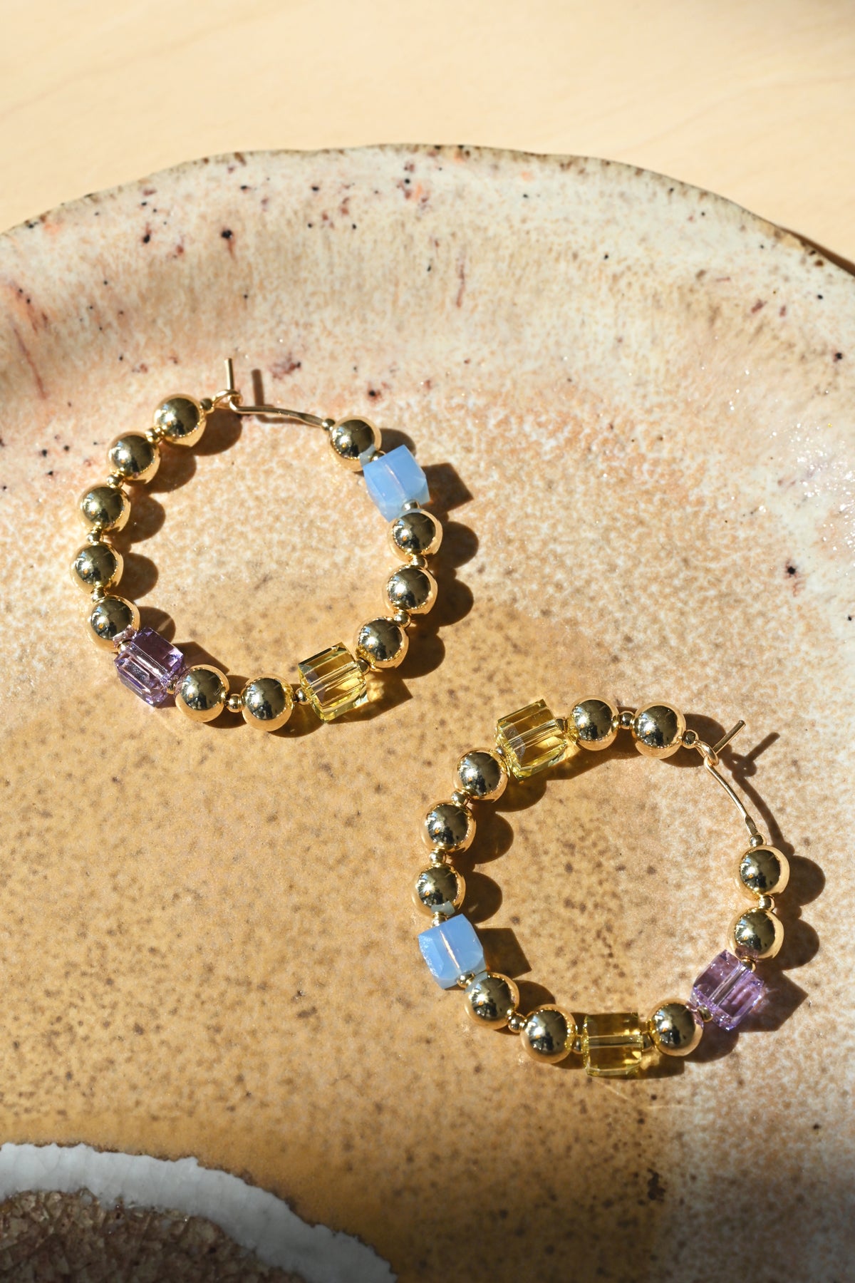 Styled Large Daisy Chain Earrings No2 by Abacus Row Handmade Jewelry