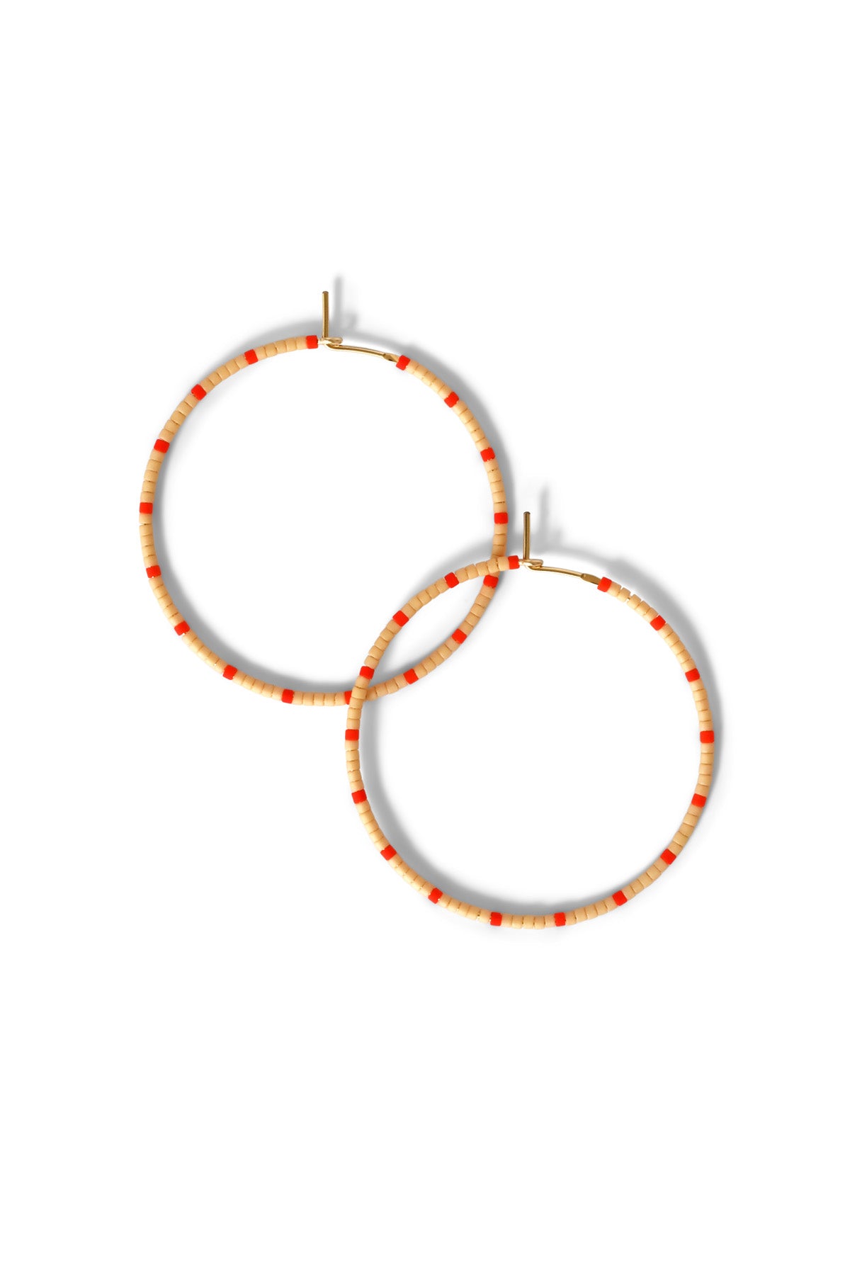 Large Blush and Red Dipsea Hoop Earrings at Abacus Row Handmade Jewelry