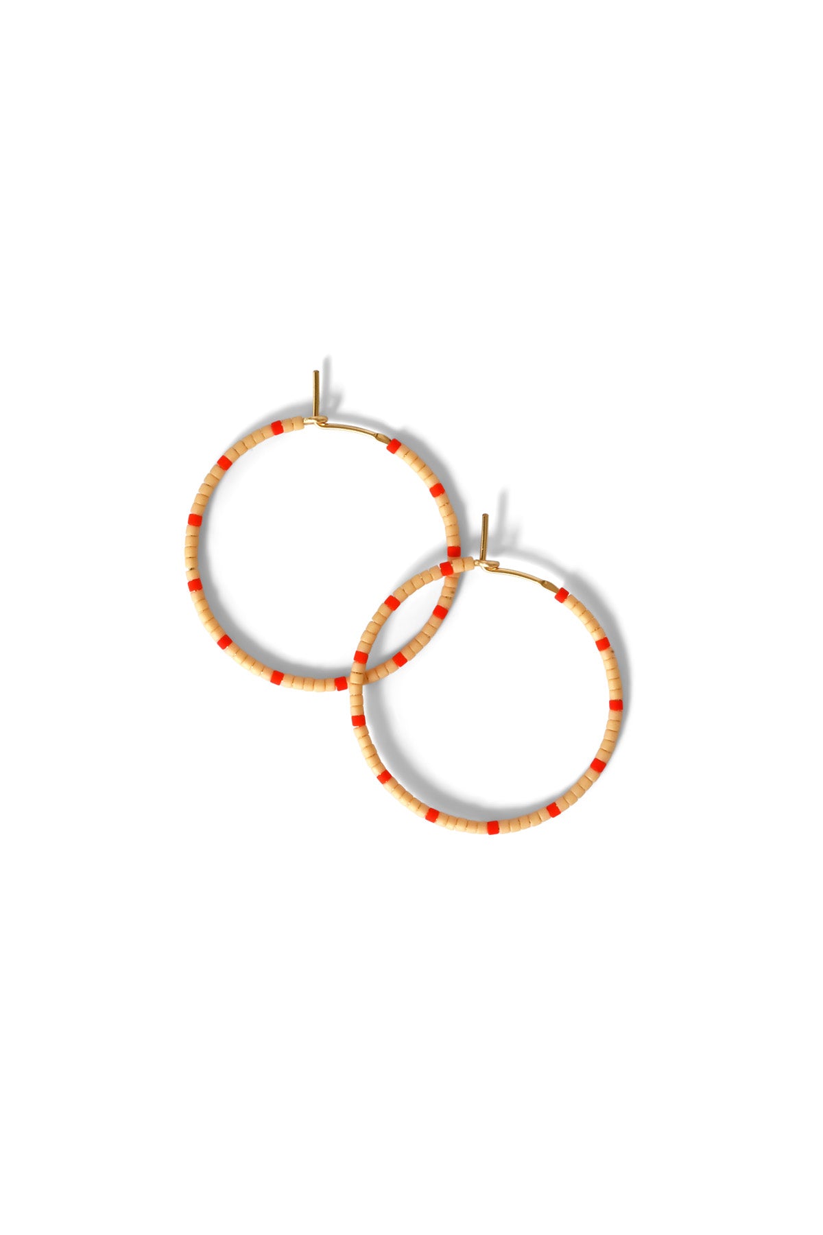 Small Blush and Red Dipsea Hoop Earrings at Abacus Row Handmade Jewelry
