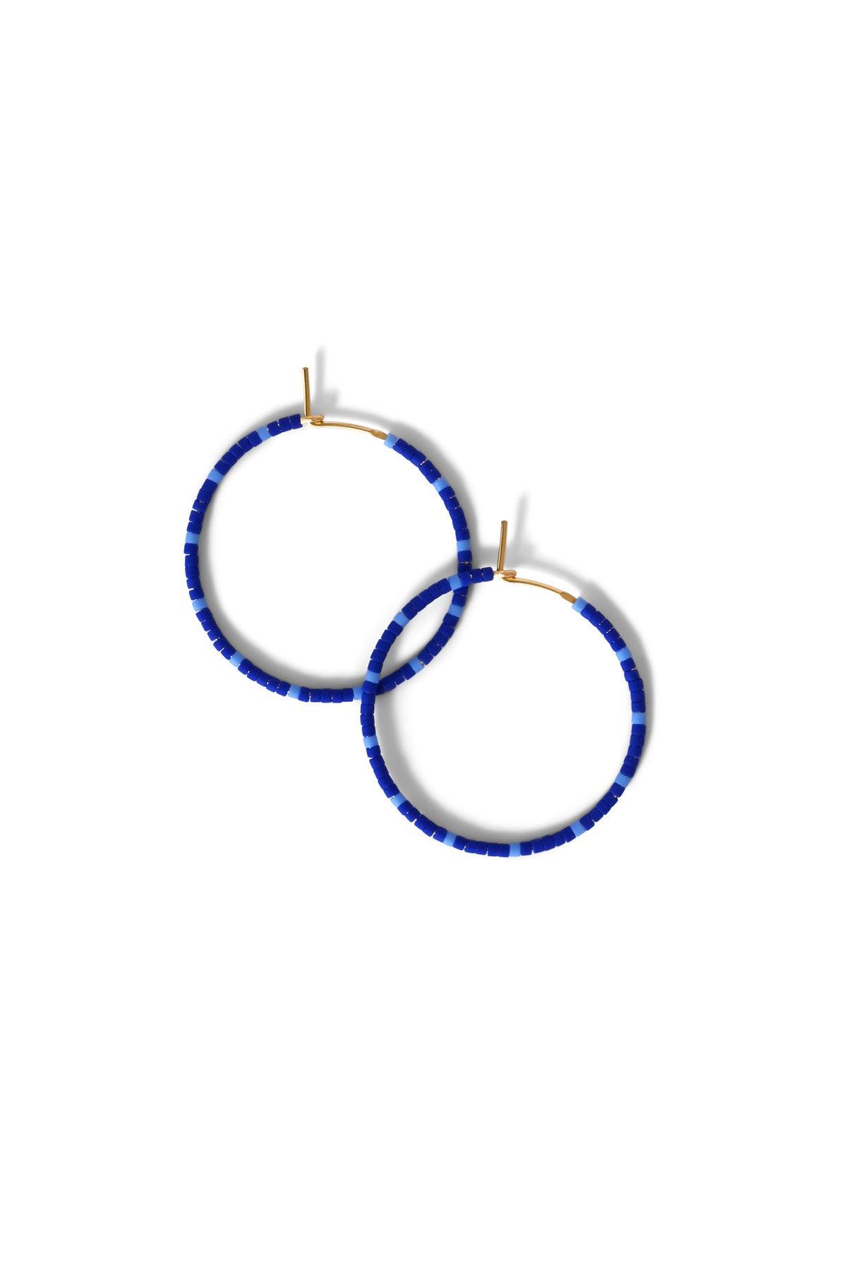 Small Dipsea Hoop Earrings in Lake and Sky Blue at Abacus Row Handmade Jewelry